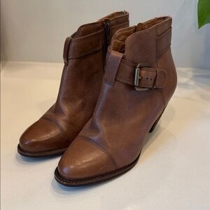 Corso Como Tan Leather Ankle Booties